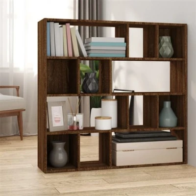 Afbeelding van Boekenkast/Kamerscherm 105X24X102 Cm Bruin Eikenkleur Bruineiken
