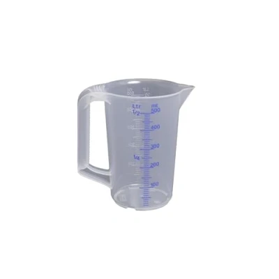 Image de hünersdorff verre doseur 0,5l polypropylène (PP) incassable et lavable au lave vaisselle avec poignée transparent graduation bleue