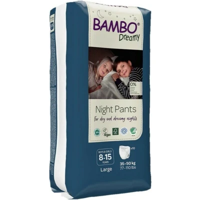 Afbeelding van Bambo Nature Dreamy Nachtluierbroekjes 8 15 jaar Unisex 10 stuks