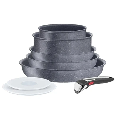 Afbeelding van Tefal Ingenio L7669802 8 delige set kookgerei, kookpannen, koekenpannen, wok, afneembaar handvat, inductie, antiaanbaklaag, stapelbaar, vaatwasmachinebestendig, gemaakt in Frankrijk, Natural On
