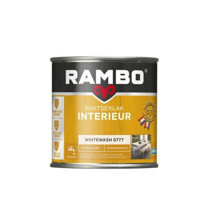 Afbeelding van Rambo Interieur Lak Transparant Mat Whitewash 0777 0,75 liter
