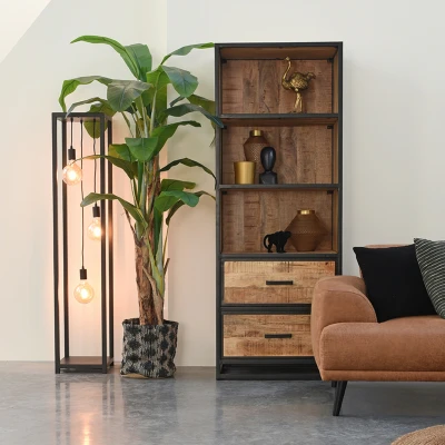 Afbeelding van Tampa boekenkast rough mangohout 70 cm