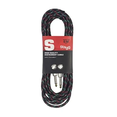 Afbeelding van Stagg SGC6VT BK Vintage Tweed Instrumentkabel, 6 m, zwart