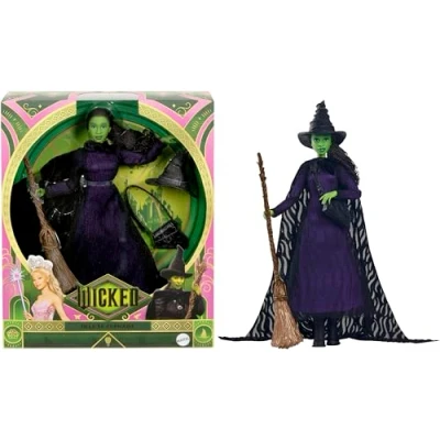 Image de Mattel Wicked Poupée Elphaba Avec Cheveux Tressés Et Multiples Poses Hxy38