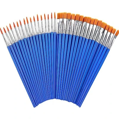Afbeelding van 80 stuks schilderpenselen voor kinderen, acrylverf, aquarel, canvas, gezicht.