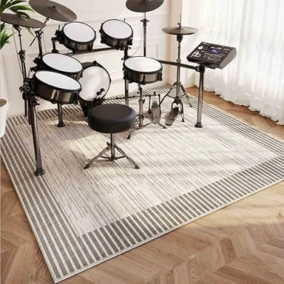 Afbeelding van Tapis insonorisant antidérapant pour batterie de jazz électronique, grosse caisse, caisse claire, piano et autres instruments musique 120 x 100 cm