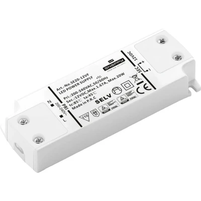 Afbeelding van Dehner Elektronik SE 20 12VF (12VDC) LED transformator, driver Constante spanning W 1.67 A 12 V/DC Geschikt voor meubels, Overbelastingsbescherming,