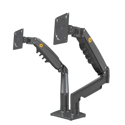 Afbeelding van Ergosolid bureauhouder voor 2 monitoren, LCD, LED, 17 27 inch, instelling in verschillende assen, draaischarnier, gasveer tot x 9 kg