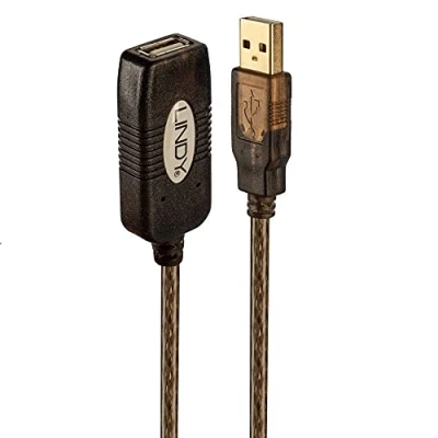 Afbeelding van USB kabel LINDY 42631 20 m Zwart