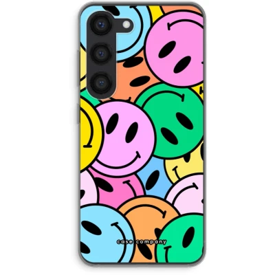 Afbeelding van Case Company® hoesje geschikt voor Samsung Galaxy S23 Smiley N1 Soft Cover Telefoonhoesje Bescherming aan alle Kanten en Schermrand