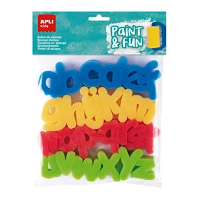 Afbeelding van APLI Kids 19412 Sponspads voor het schilderen van de 26 letters alfabet in kleine