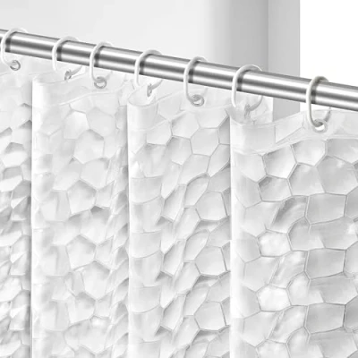 Afbeelding van OTraki Douchegordijn met 12 haken, schimmelbestendig, antibacterieel, waterdicht, 72 x 78 cm, halftransparant