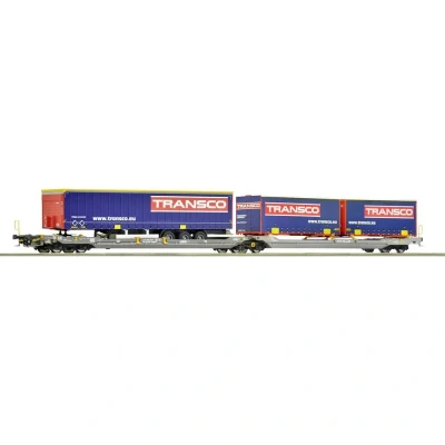 Afbeelding van Roco 6600113 H0 dubbeltasje gelede wagon T3000e van de Hupac