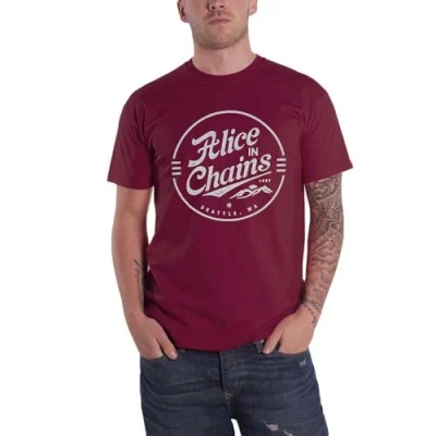 Afbeelding van Alice In Chains Circle Emblem Heren T shirt XL Rood