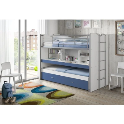 Afbeelding van KidsOnly Bonny Hoogslaper met Slaaplade en Bureau Wit/Blauw