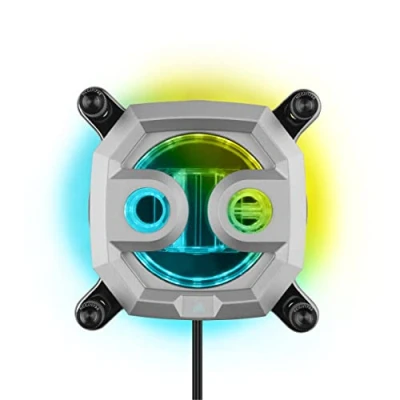 Afbeelding van Corsair Hydro X Series XC7 RGB PRO Waterblok voor Intel LGA 1700, 1200, 115X processor en AMD AM4 socket (koude plaat van vernikkeld koper, meer dan 110 micro koelvleugels) wit