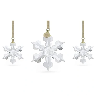 Afbeelding van Swarovski 5634889 Ornament Set Annual Edition 2022 3 delig wit goudkleurig.