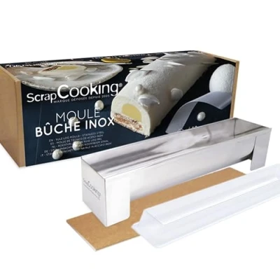 Image de Moule bûche inox ScrapCooking avec un insert offert Argent