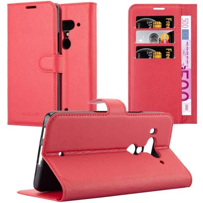 Afbeelding van Cadorabo Hoesje geschikt voor HTC U12 PLUS in KARMIJN ROOD Beschermhoes met magnetische sluiting, standfunctie en kaartvakje Book Case Cover Etui