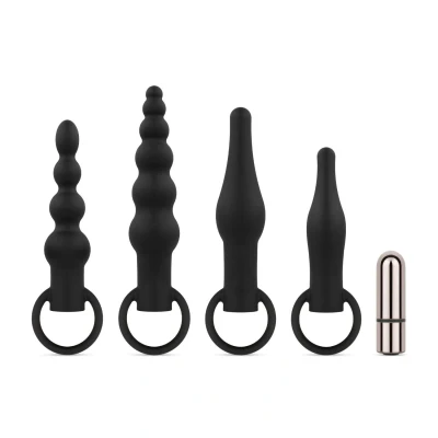 Afbeelding van Anaal Plug Set Met Bullet Vibrator Zwart Levensecht Gevoel