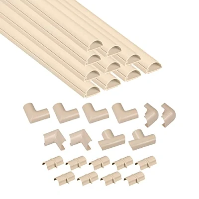 Afbeelding van D Line Kabelgoot voor het eenvoudig verbergen en beschermen van kabels, decoratieve kabelgoot, crème, 10 x 40 cm lang (4 m) 30 15 mm.