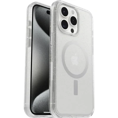 Afbeelding van Otterbox Symmetry Clear Backcover Apple iPhone 15 Pro Max Transparant, Stardust MagSafe compatible