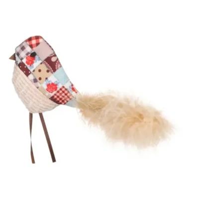 Afbeelding van Flamingo Vinta Vogel + Veer Kattenspeelgoed Beige