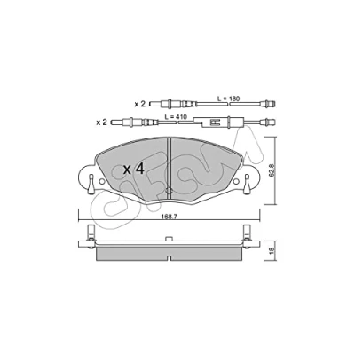 Afbeelding van CIFAM 822 332 0 Remblokkenset Incl. slijtage waarschuwingscontact CITROËN: C5 II Hatchback