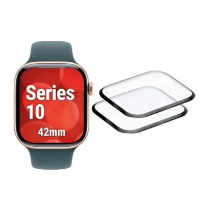 Afbeelding van Displex Unbreakable Full Cover Smart Glass Apple Watch 10 (42mm), 2 Pack, Ultra Thin, Edge to Edge, Eco Mount, Schermbeschermer, Smartwatch, Transparant, Apple, Gehard glas
