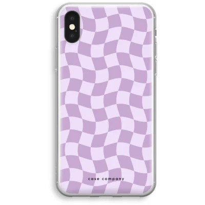 Afbeelding van Case Company® hoesje geschikt voor iPhone XS Grid Paars Soft Cover Telefoonhoesje Bescherming aan alle Kanten en Schermrand