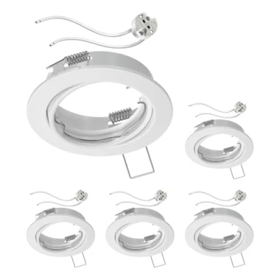 Afbeelding van ledscom.de FERE montagering set van 5 wit mat draaibaar (LED / halogeen MR16 50mm) met GU5.3 fitting
