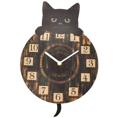 Afbeelding van Nemesis Now Wandklok Zwarte Kat 32cm