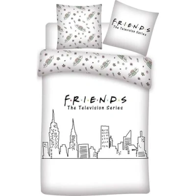 Afbeelding van Friends Dekbedovertrek Skyline Lits Jumeaux 240 x 220 cm Wit