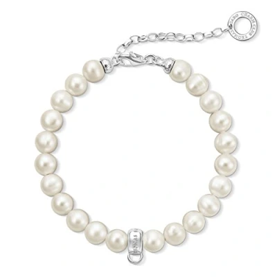 Afbeelding van Thomas Sabo Damesarmband Charm Club 925 zilver X0225 082 14 L18.5v, Sterling zilver, Parel