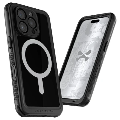 Afbeelding van Ghostek Nautical Waterproof MagSafe Case + Belt Swivel Holster Apple iPhone 16 Pro Black