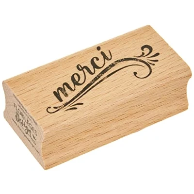 Afbeelding van Florilèges Design FC216088 stempel Merci Grunge hout, 3 x 6 2,5 cm
