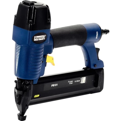 Afbeelding van Rapid Professionele Pneumatische Tacker Magnesium Behuizing 360 Luchtuitlaat Regelbare Inslagdiepte Blauw/geel