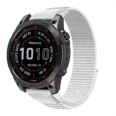 Afbeelding van imoshion QuickFit® Nylon bandje voor de Garmin Watch 20 mm aansluiting Wit