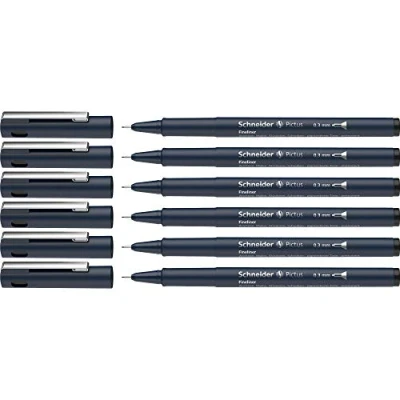 Afbeelding van Schneider Pictus fineliner (lijndikte 0,3 mm), zwart, 6 stuks