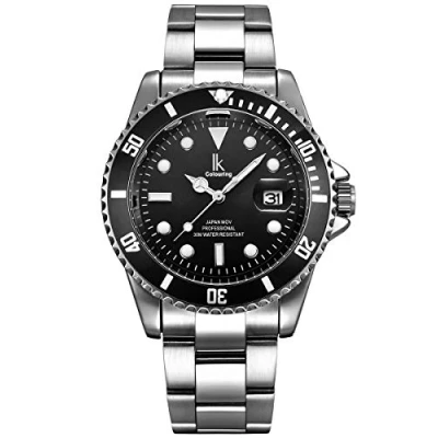 Afbeelding van Alienwork JE polshorloge voor dames en heren, metalen armband