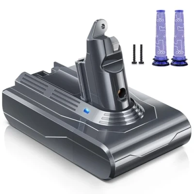 Image de Keenstone 6500mAh Batterie pour Dyson V6 DC62 SV03, Compatible avec Animal Pro Fluffy Plus SV04 SV05 SV06 SV09 DC58 DC61 DC72, 21,6V Li ION Filtres et Vis