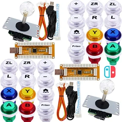 Afbeelding van SJ@JX Arcade Game Controller USB Encoder 2 Player Gamepad Cherry MX Microswitch Button 8 weg Joystick voor Nintendo Switch PC PS3 Retropie Raspberry Pi MAME