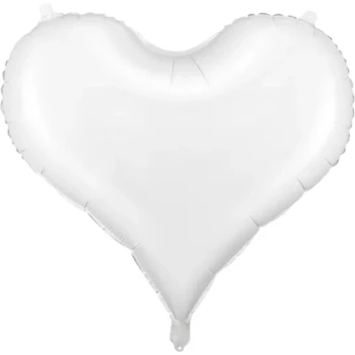 Afbeelding van Partydeco Folieballon Hart Wit 61 x 53 cm