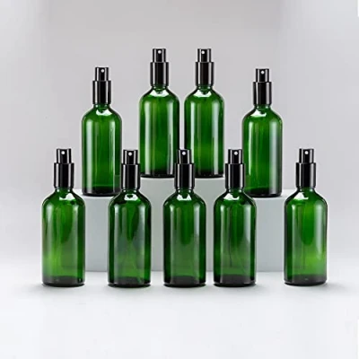 Afbeelding van Yizhao Groene glazen spray fles 100 ml, met kleine fijne nevelspray, metalen dop, Navulbaar voor Essentiële Olie, Reizen, Schoonmaken, Parfum, Aromatherapie, Make up 9 stuks