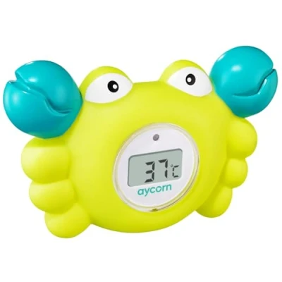 Afbeelding van Aycorn Temperatuurmeter Digitale Bad En Kamer Thermometer Voor Baby&#039;s. Waterbestendig Snelle Nauwkeurige Waterwaarden Met Veiligheid Led Waarschuwingsalarm. Schattig Drijvend Badspeeltje