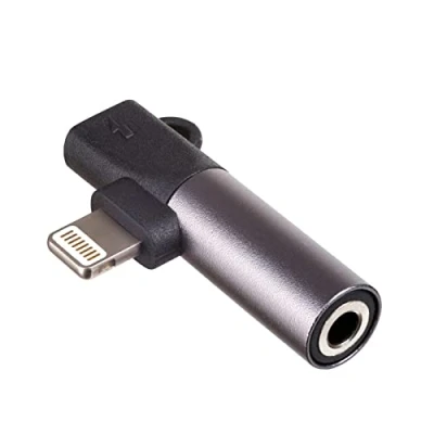 Afbeelding van AKYGA AK AD 63 Lightning naar Lightning/3,5 mm jack hoofdtelefoonadapter voor iPhone, zwart