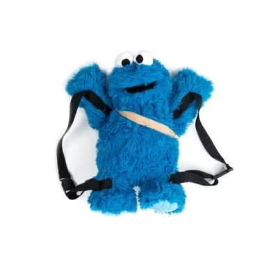 Afbeelding van United Labels Sesamstraat 3D pluche rugzak met verstelbare riemen, kruimelmonsterpatroon, blauw, 38 cm, Blauw