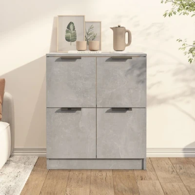 Afbeelding van Dressoir 60x30x70 cm bewerkt hout betongrijs