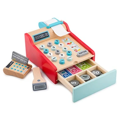 Image de New Classic Toys Caisse Enregistreuse, 3 ans to 9 ans, 10650, Rouge, Cash Register Set