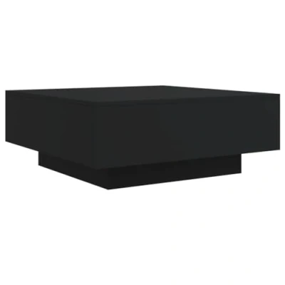Image de vidaXL Table basse avec lumières LED noir 80x80x31 cm836589